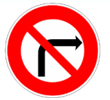Interdiction de tourner à droite