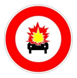 Accès interdit aux véhicules transportant des produits explosifs