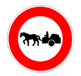 Accès interdit aux véhicules à traction animale