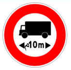 Accès interdit aux véhicules de plus de 10m de longueur