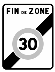 Fin de zone de vitesse limitée à 30