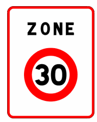 Entrée de zone à vitesse limitée à 30