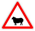 Danger passage d'animaux domestiques