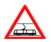 Danger traversée de tramway