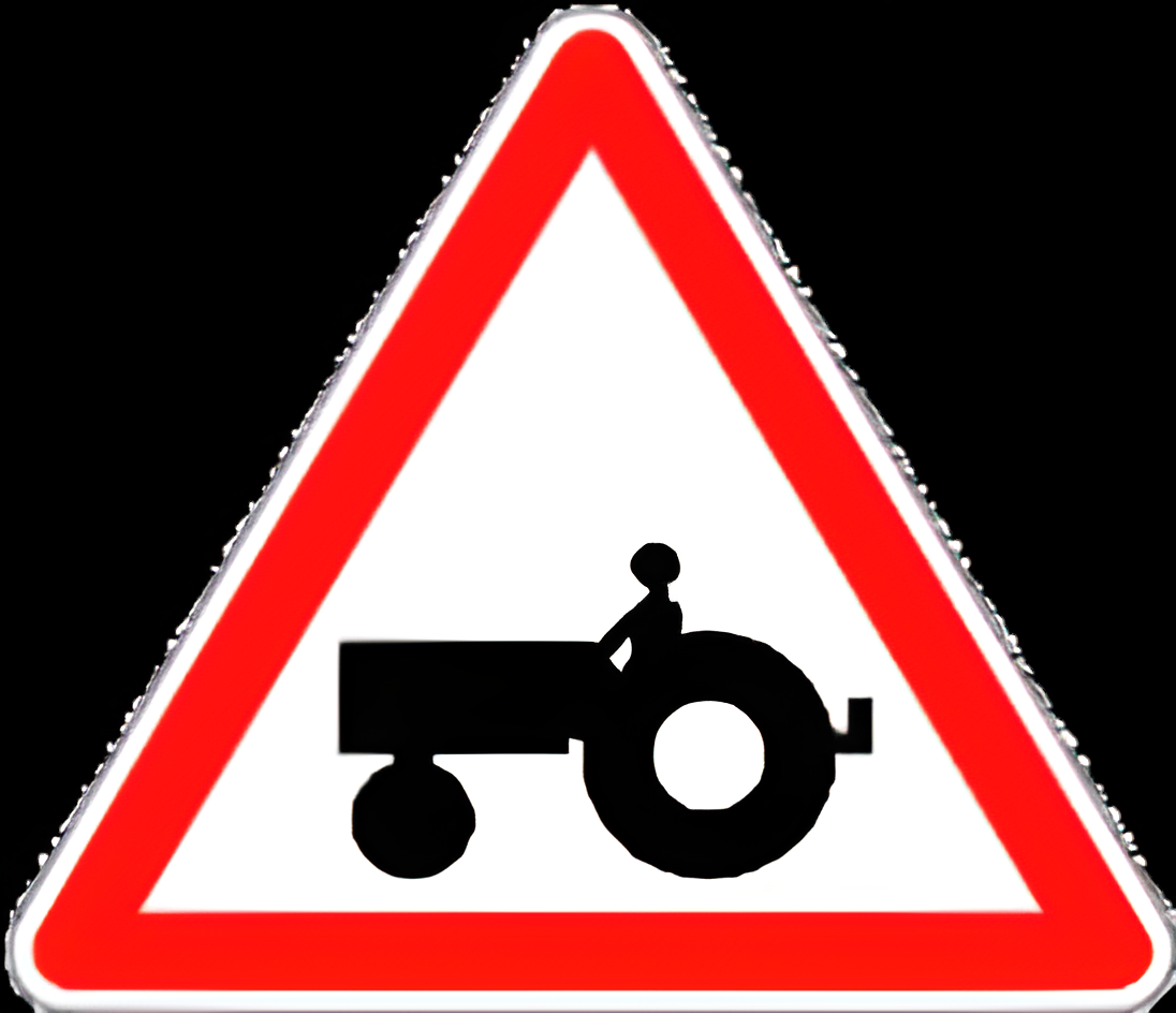 Danger passage de tracteurs agricoles