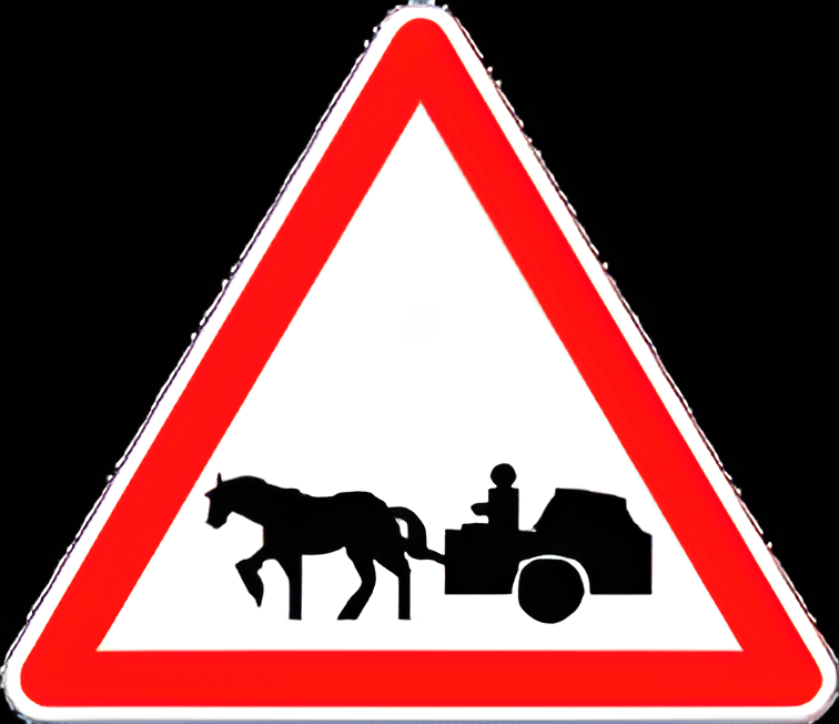 Danger passage de véhicules à traction animale