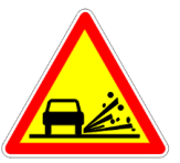 Danger temporaire: projections de gravillons