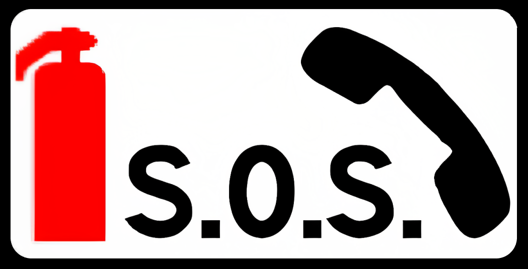 Poste de secours avec téléphone SOS et extincteur