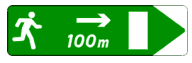 Issue de secours à droite 100m